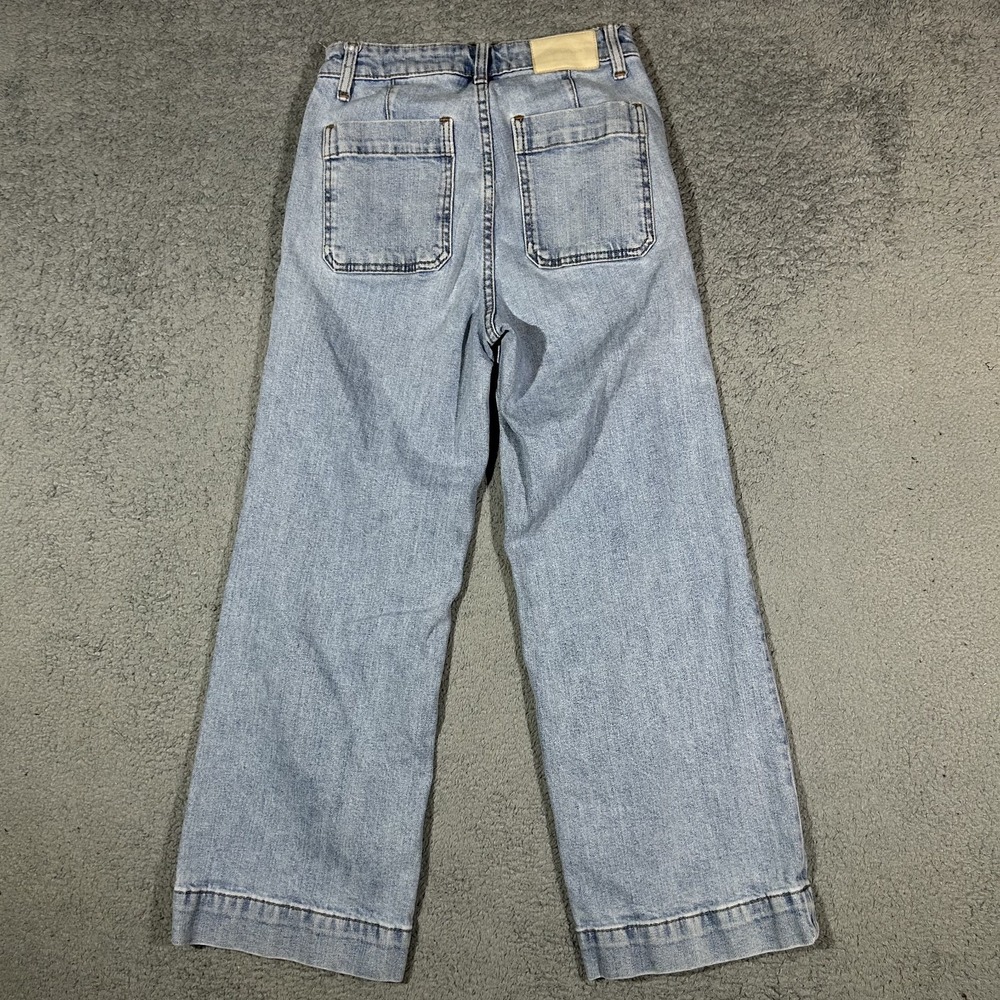 Everlane Cropped Wide Leg Jeans Womens 25 Light Wash Denim High Rise #3182 - Picture 4 of 9